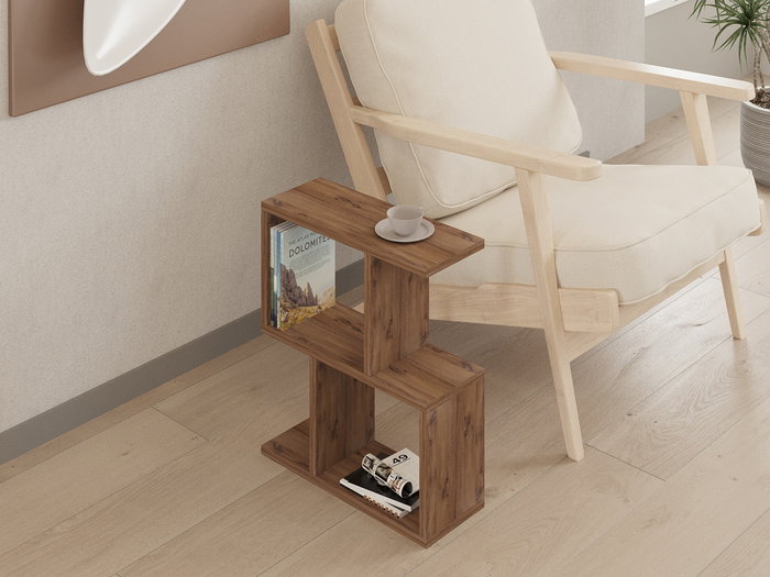 Hanah Home Mesa Auxiliar Pino Atlántico Diseño Escandinavo 45x51.4x17 cm